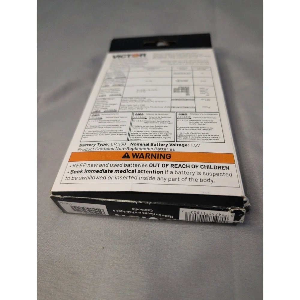 Victor 11803A Business Calculator 12-Digit LCD Solar Battery‎ Black